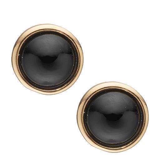 Christina Collect 925 sterling silver Round Onyx black onyx in gold plated setting, model 671-G20